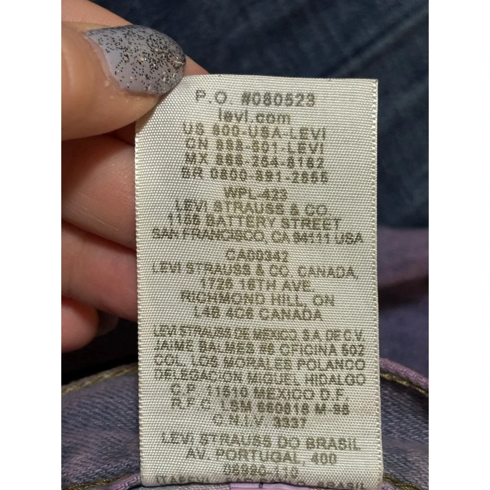 Levis 514 Mens RIDICULOUSLY LONG Purple Tie‎ Dye  Straight Jeans 33x53 Modified